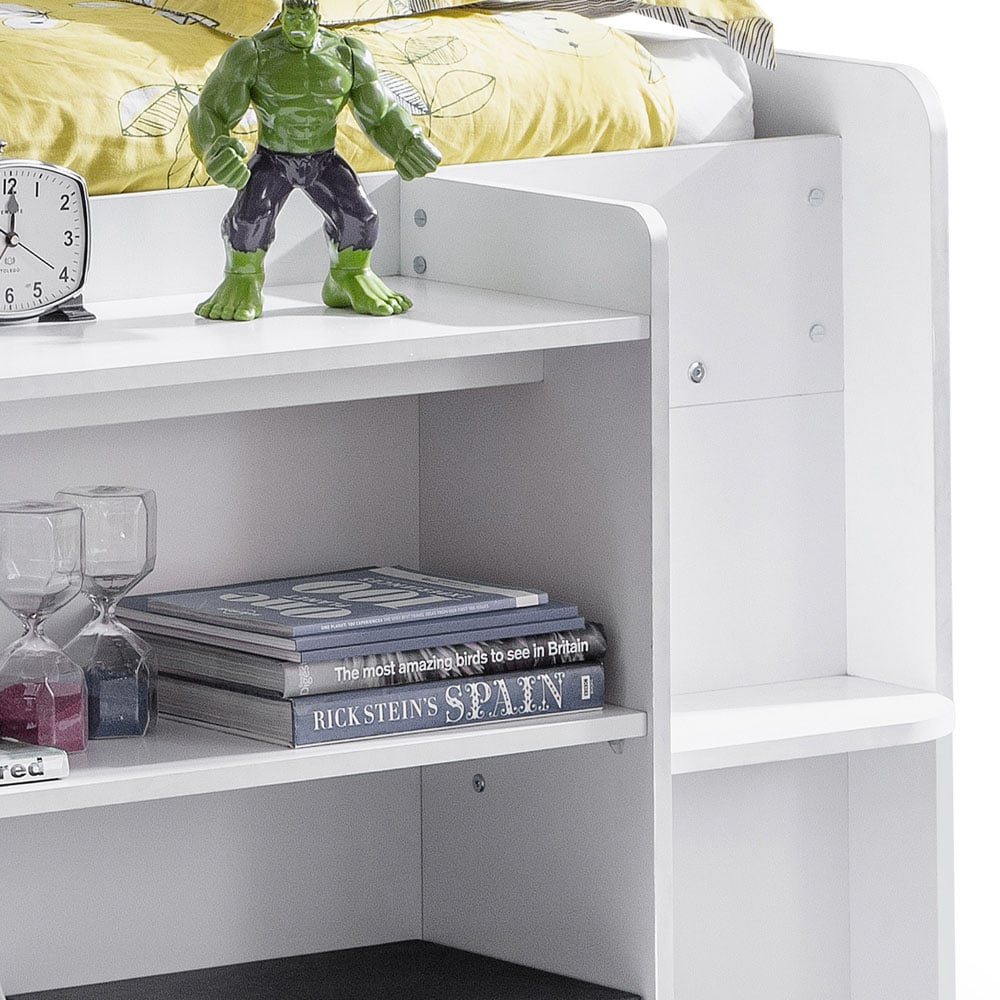 Neptune White Mid Sleeper – Compact Design, Includes Desk & Storage, Free Express Delivery