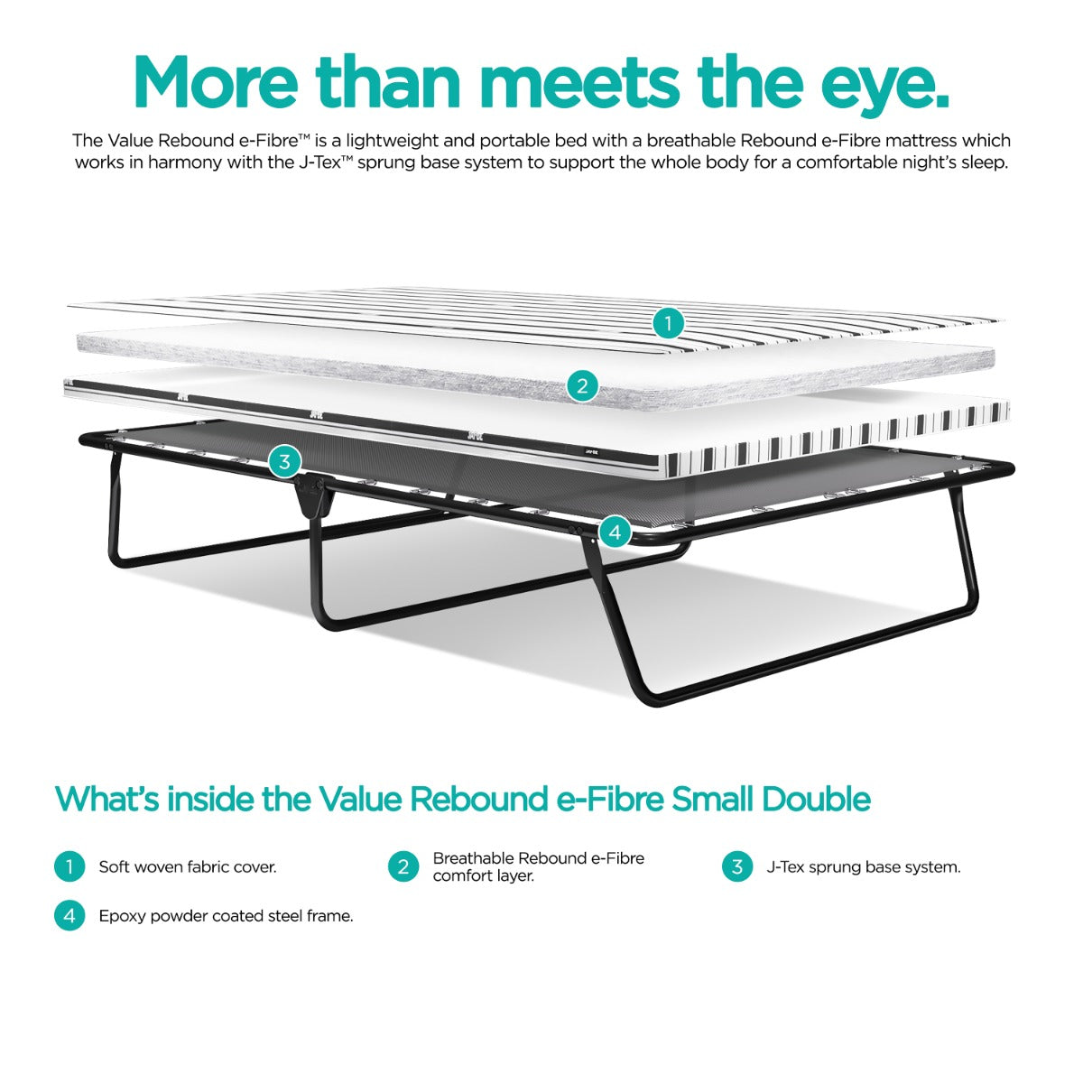 Jay-Be Value Folding Bed with Rebound e-Fibre Mattress - 4ft