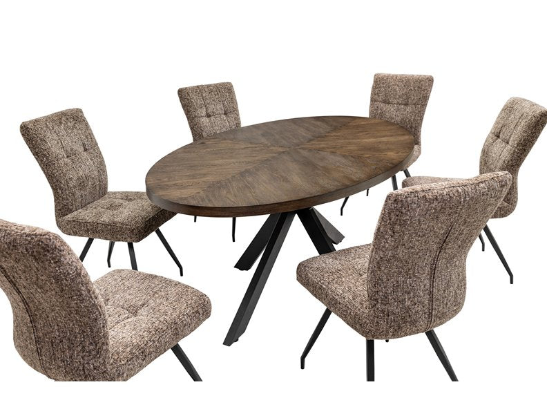 Samara Oval Table With Arabella Dining Chairs