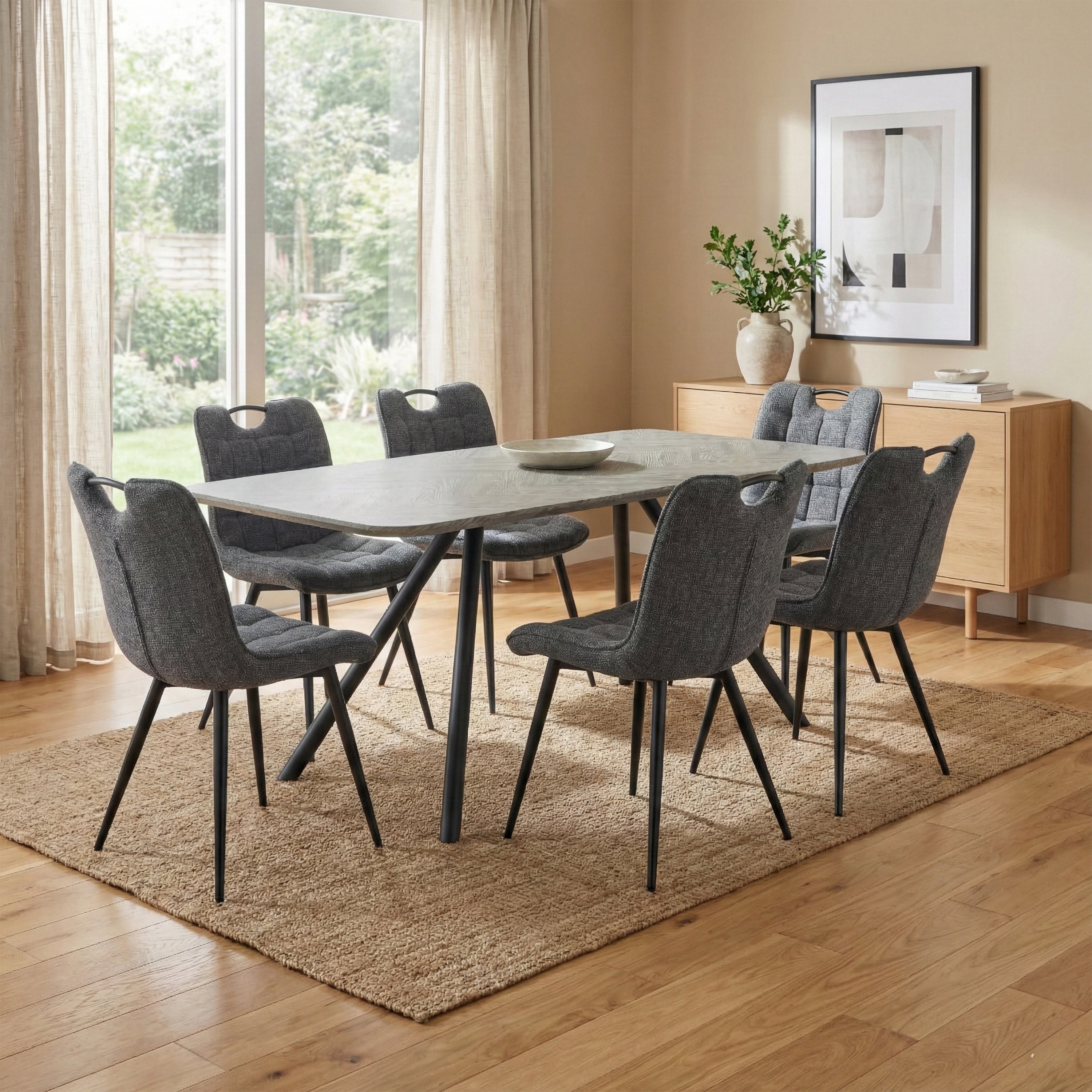 Symphony 160cm Dining Set - Dark Grey Dining Chairs