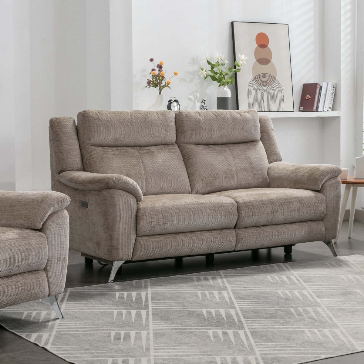 Monroe Electric 3 Seater Beige