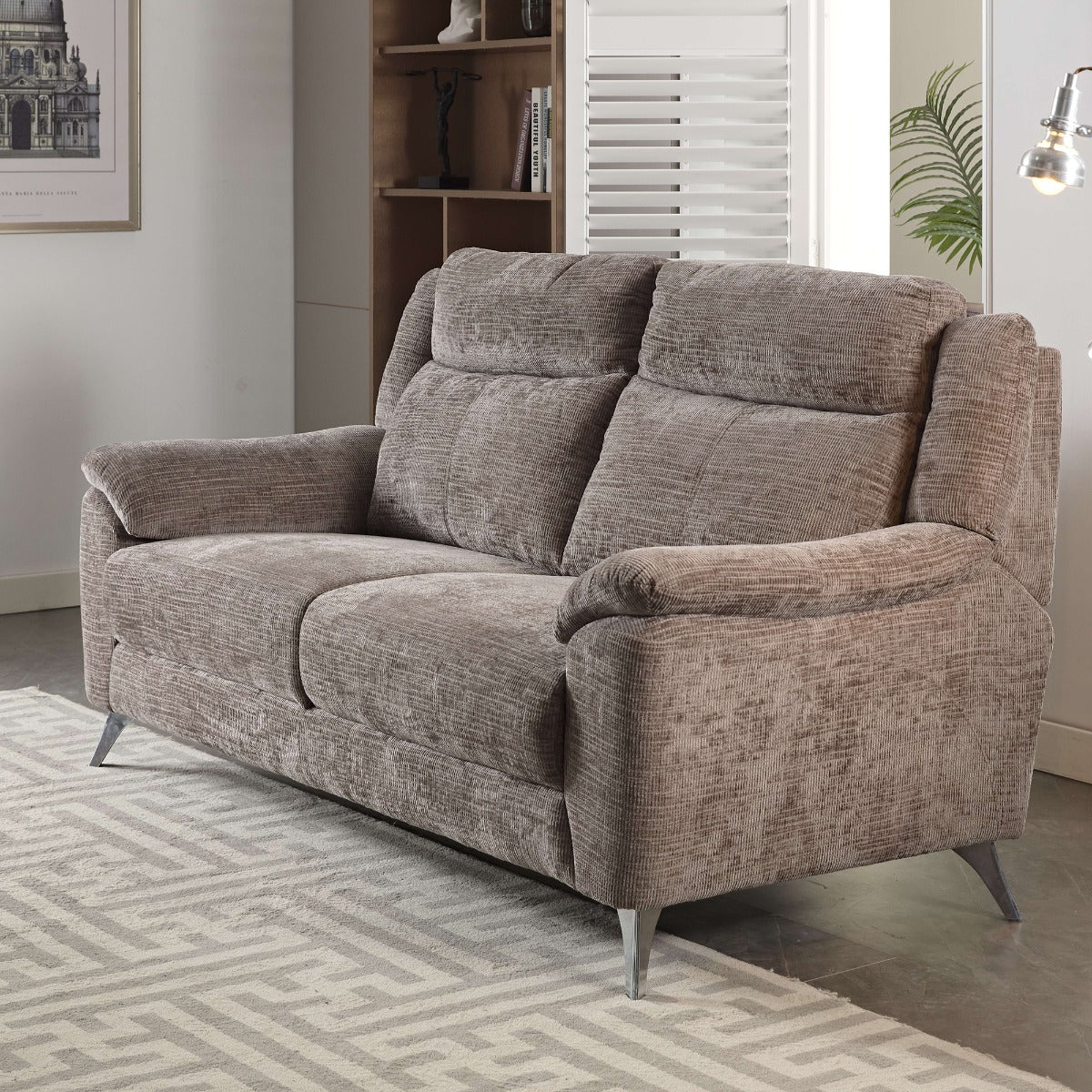 Monroe Fixed 3 Seater Stone