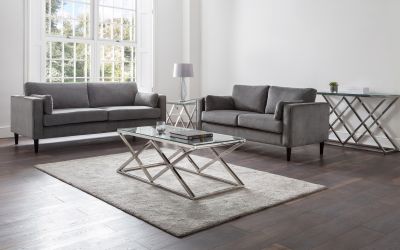 Hayward 3 Seater Sofa - Grey Chenille | Spacious Comfort for Your Living Room
