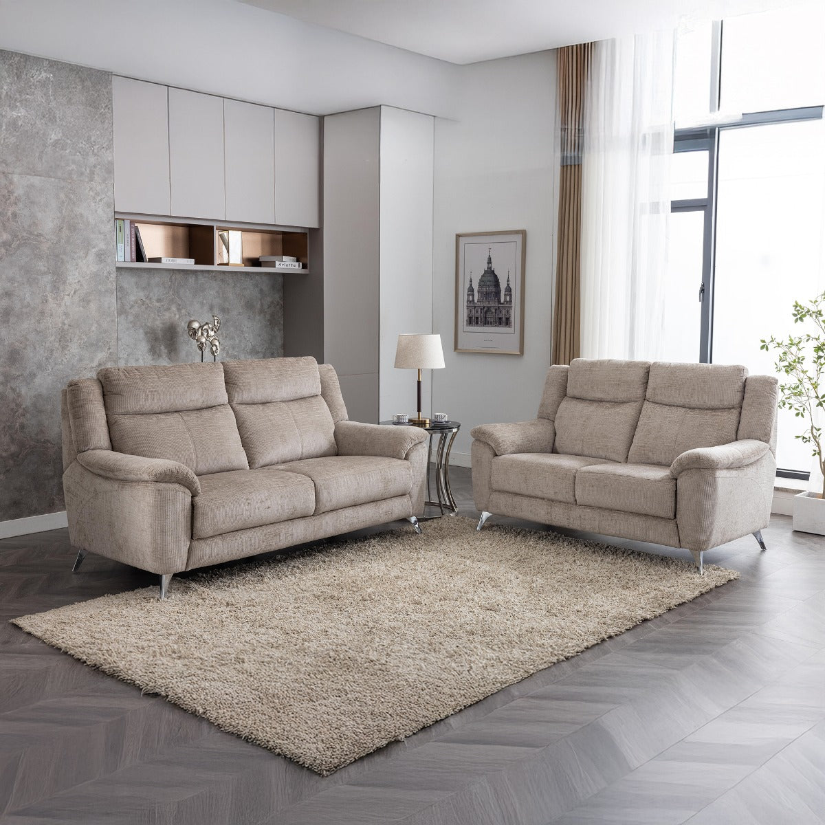 Monroe Fixed 3 Seater Fossil