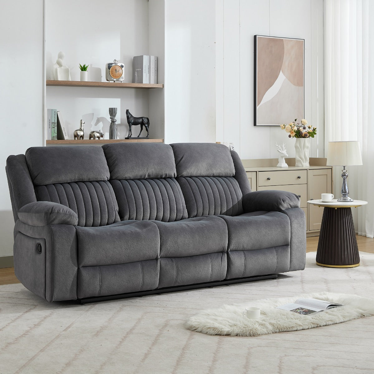 Morgan 3 Seater Recliner Slate Grey