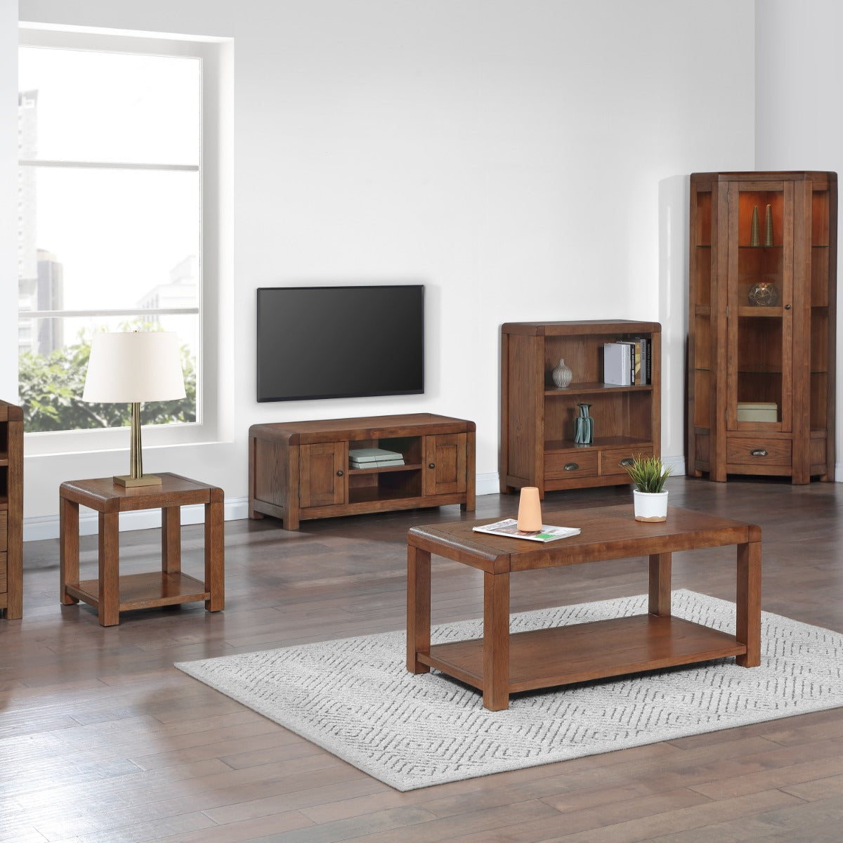 Oakridge Dark Oak Coffee Table with Shelf