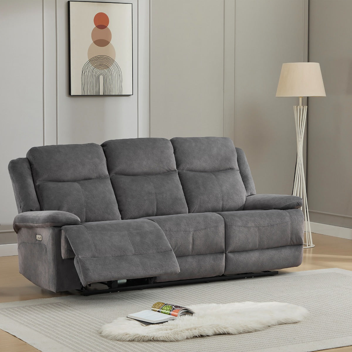 Rockport 3 Seater Electric Recliner Storm