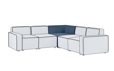 Lago Combination Sofa - Grey - Corner Unit Only | Customizable Seating by Homeline Furniture (Free Nationwide Delivery in 3-5 Weeks)