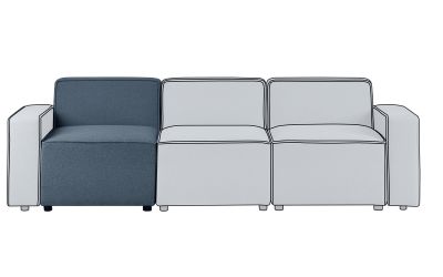 Lago Combination Sofa Single Seat Section - Grey | Modular Seating by Homeline Furniture (Free Nationwide Delivery in 3-5 Weeks)