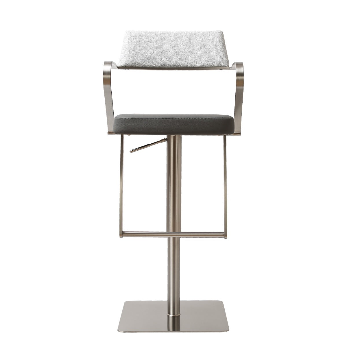 Tempo Barstool β Stainless Steel with Smoke Grey Upholstery