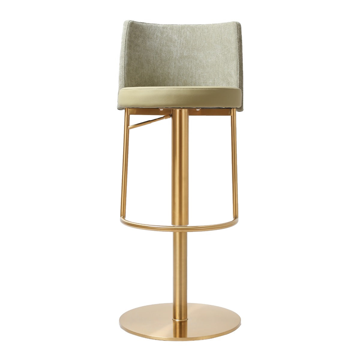 Vogue Barstool β Gold with Pistachio Upholstery and Gas-Lift Adjustment