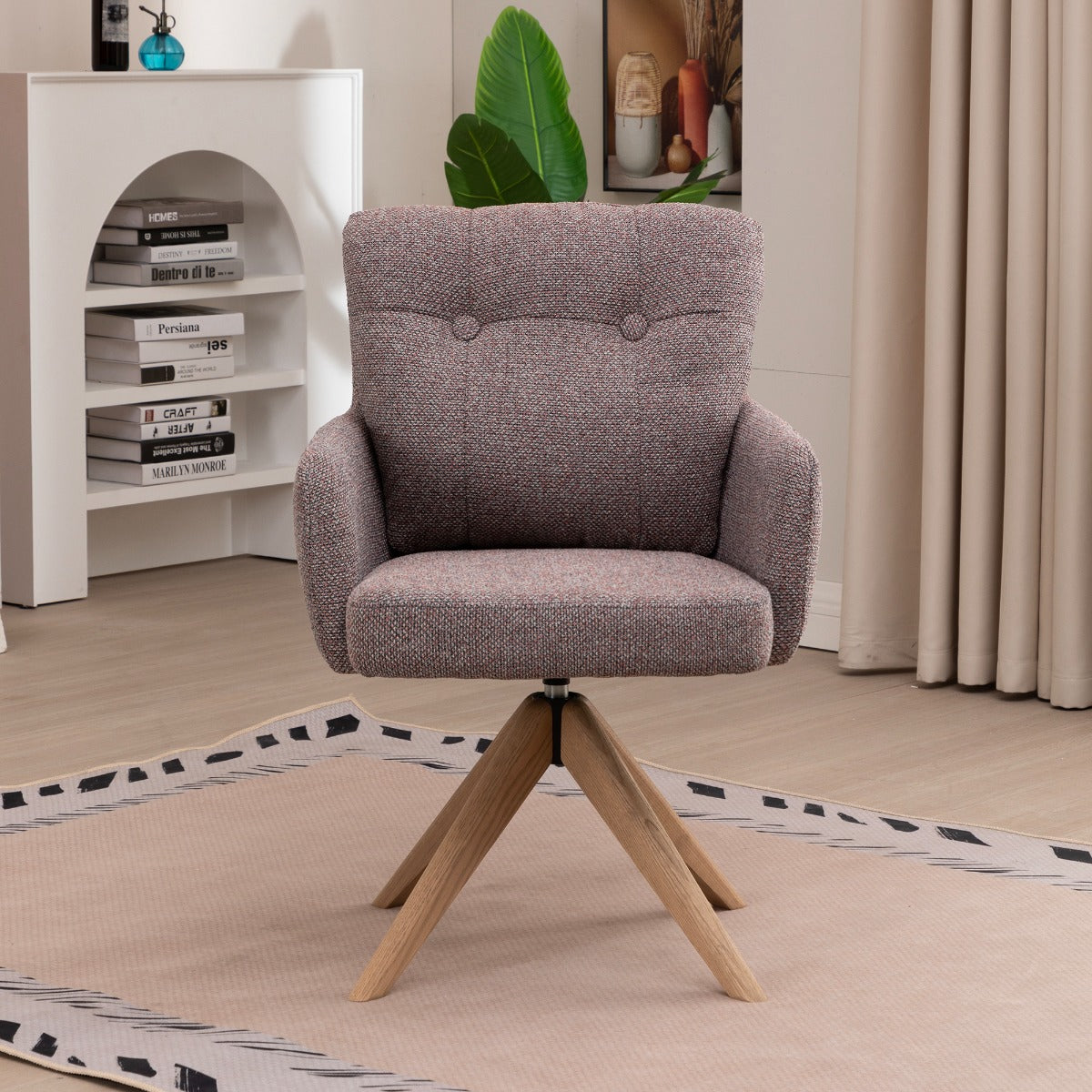 Cotswold Fabric Dining Chair Blush Granite