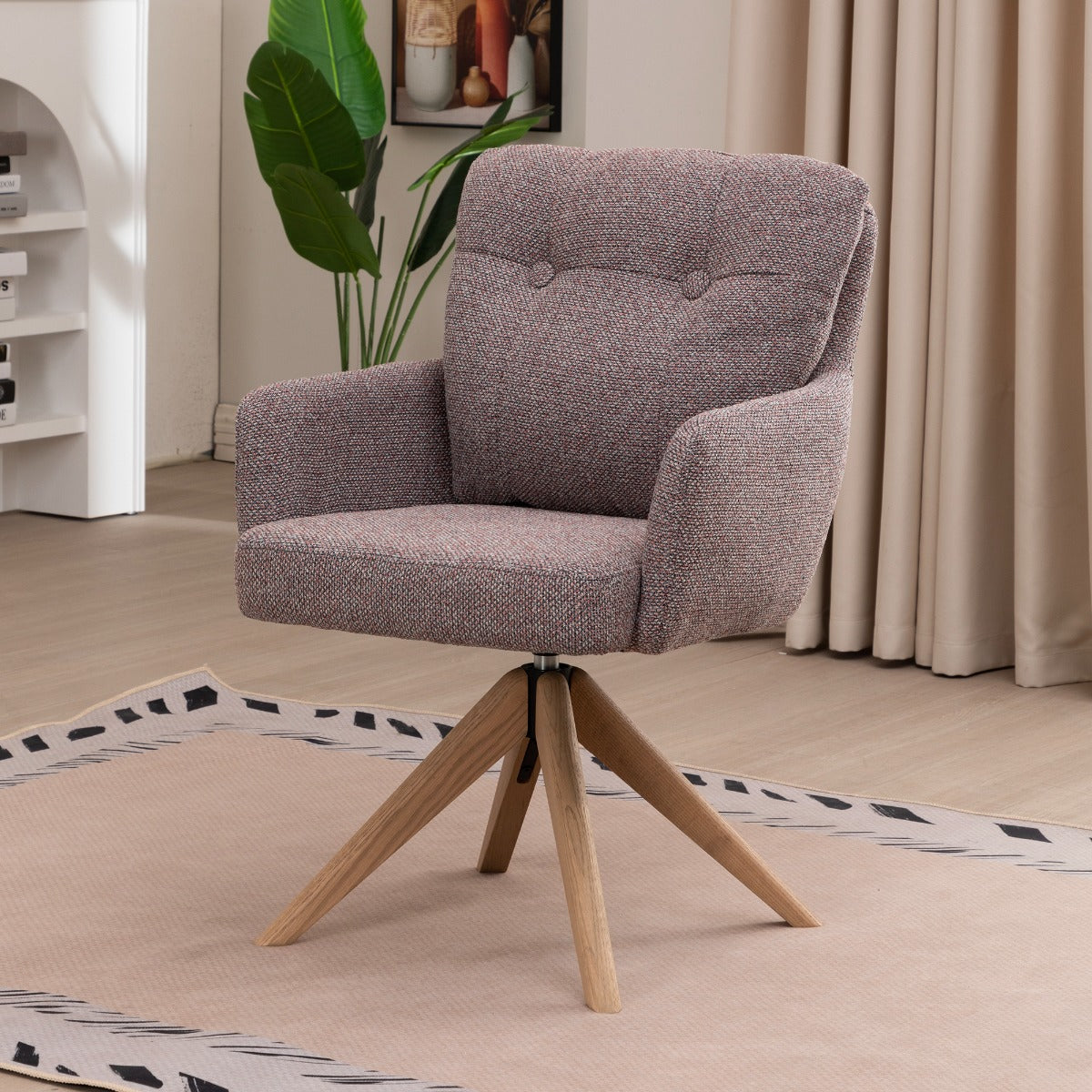 Cotswold Fabric Dining Chair Blush Granite