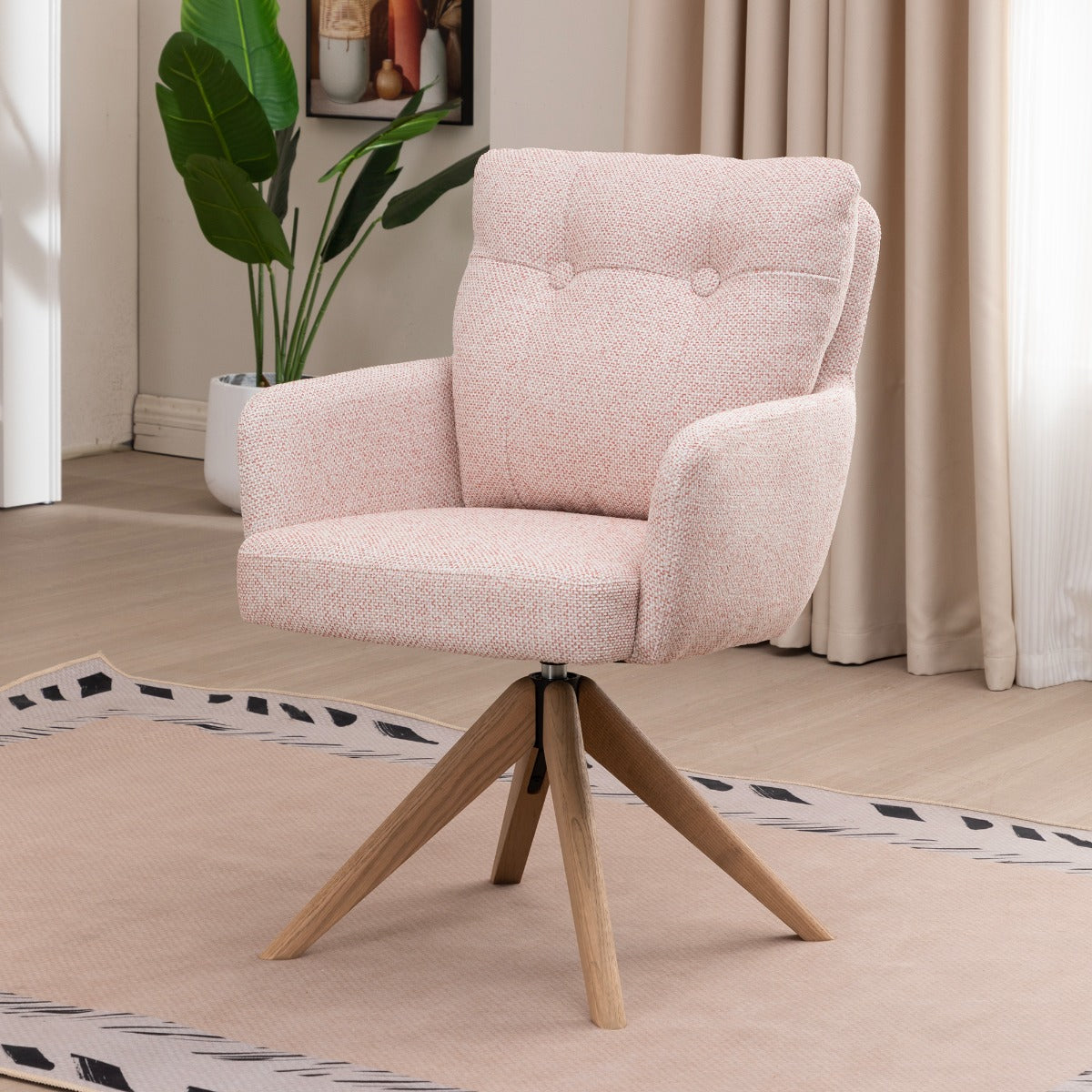 Cotswold Fabric Dining Chair Blush Pink