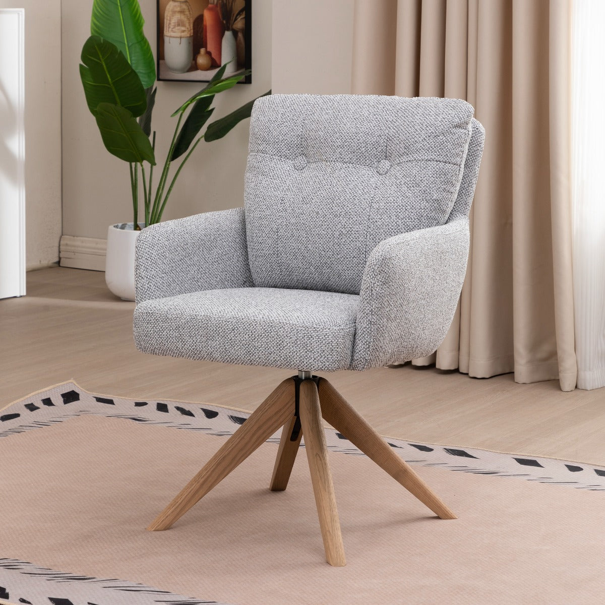 Cotswold Fabric Dining Chair Silver Grey