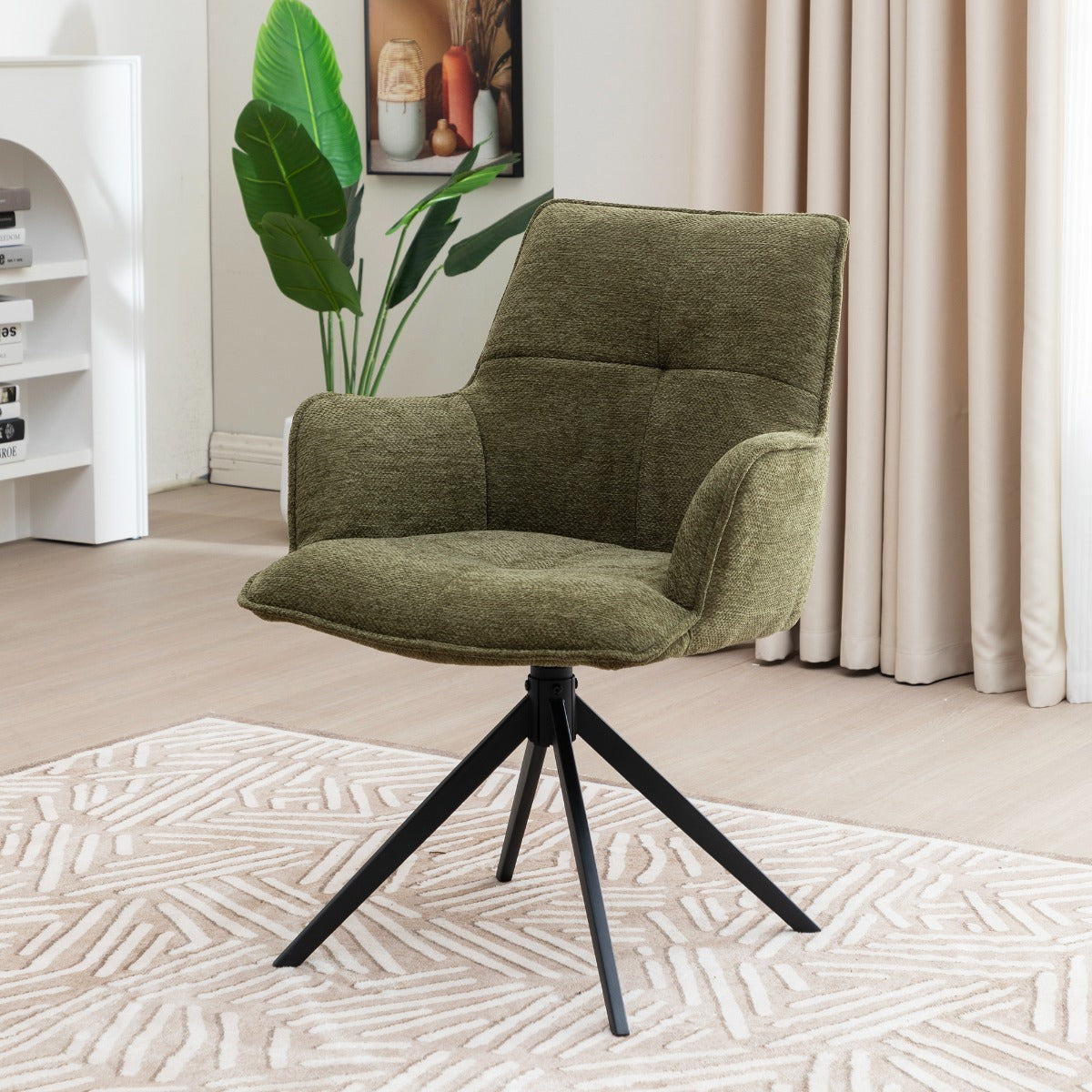 Jacob Dining Chair Green Fabric