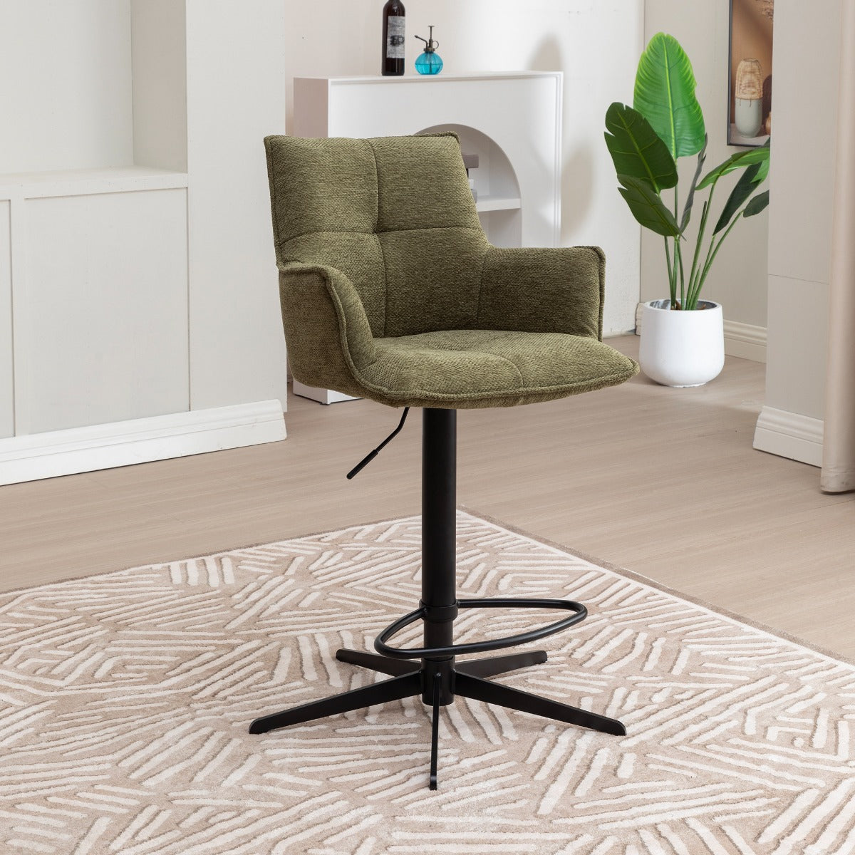 Jacob Bar Stool Green Fabric