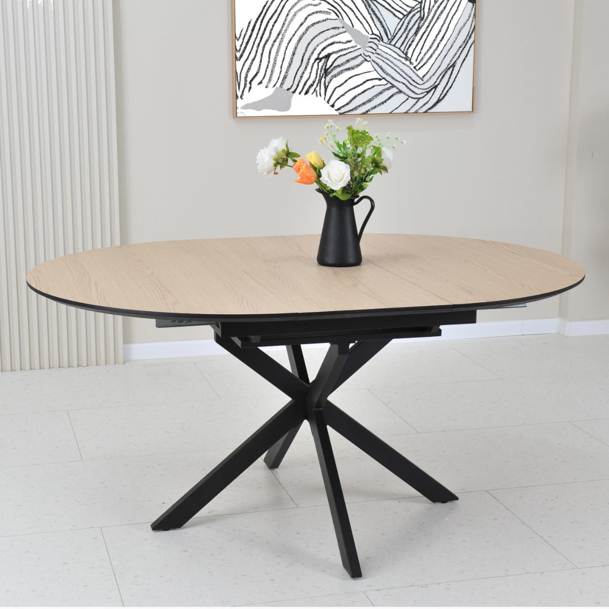 Infiniti 120-160cm Ext. Round Dining Table Dune Oak