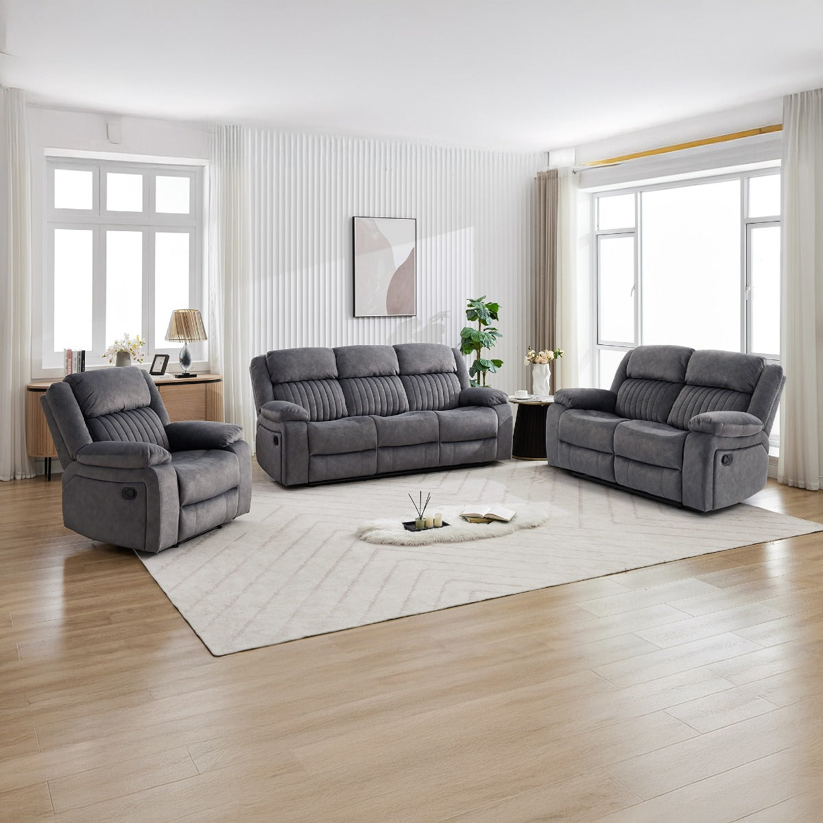 Morgan 3+1+1 Suite Slate Grey