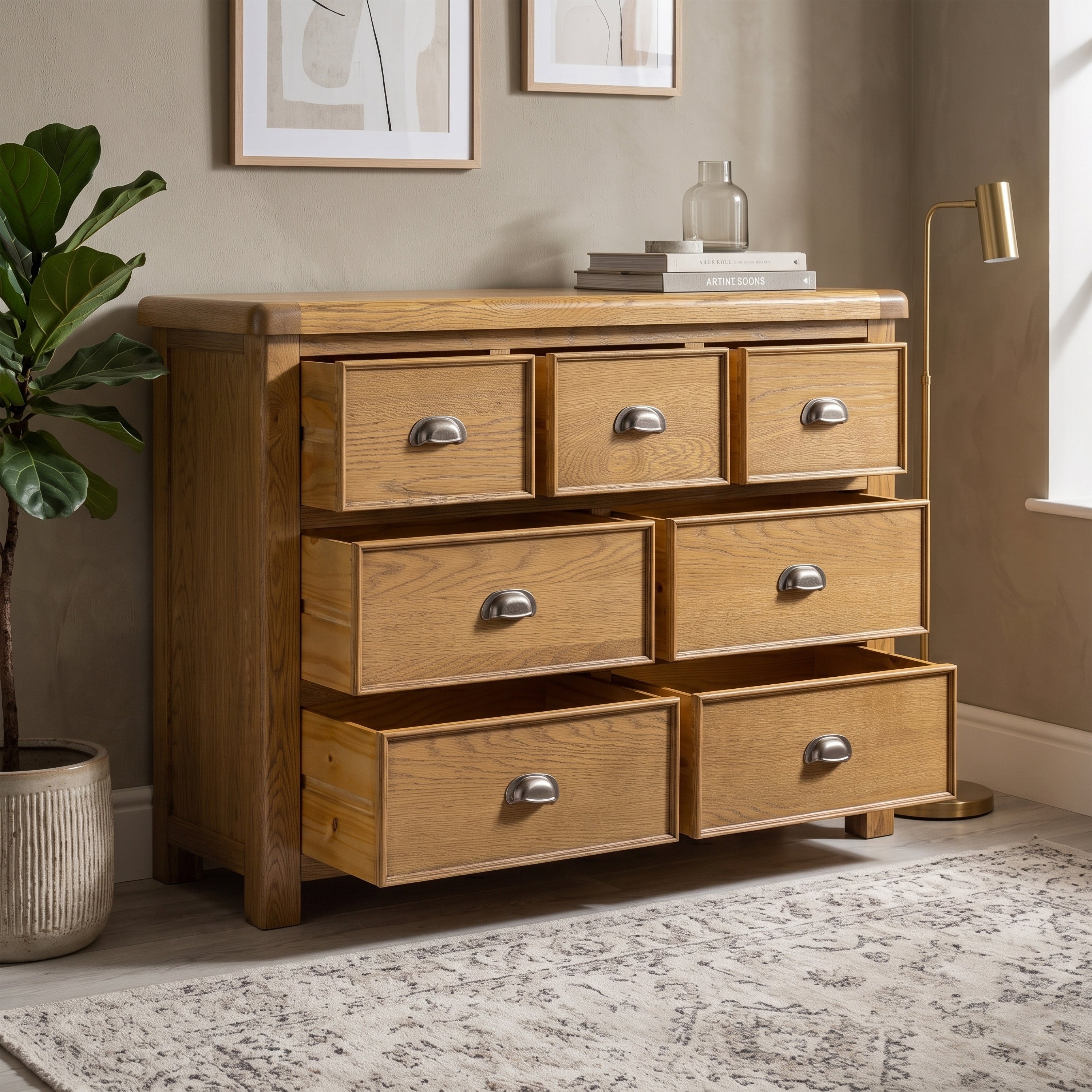 Dorchester Oak 3 over 4 chest