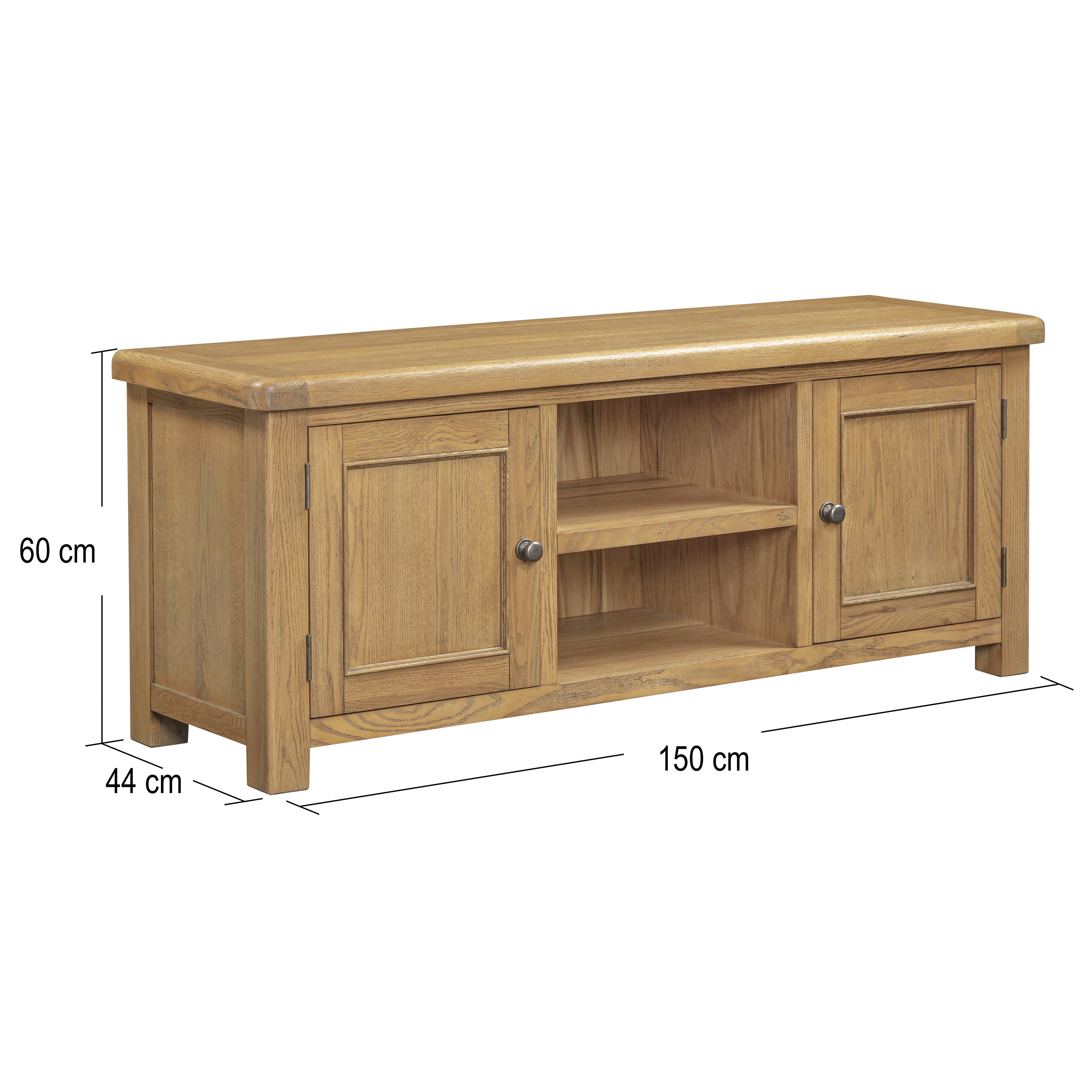 Dorchester Oak Large TV Unit with 2 drawers