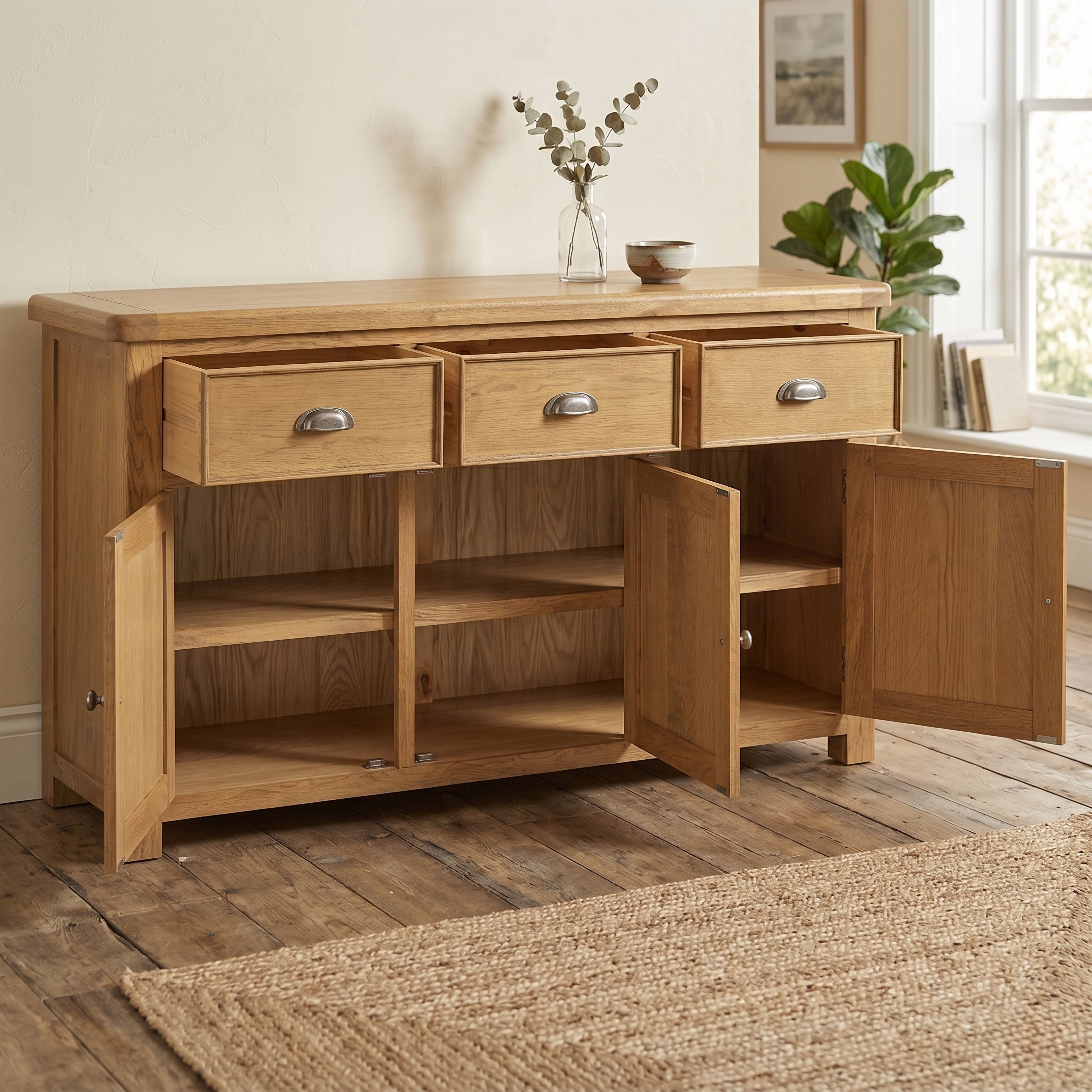 Dorchester Oak 3 Door Sideboard