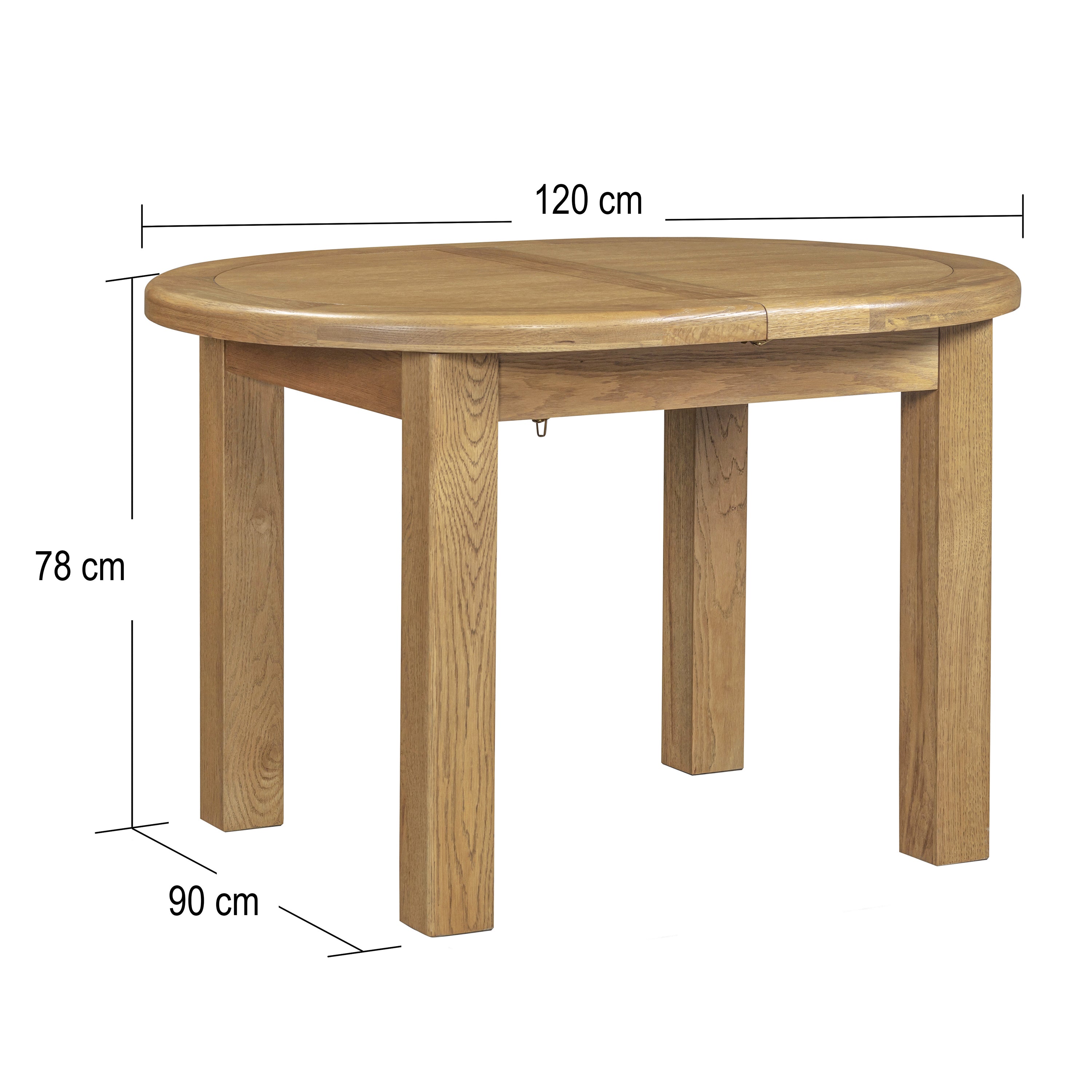 Dorchester Oak 120-160cm Oval Extension Table