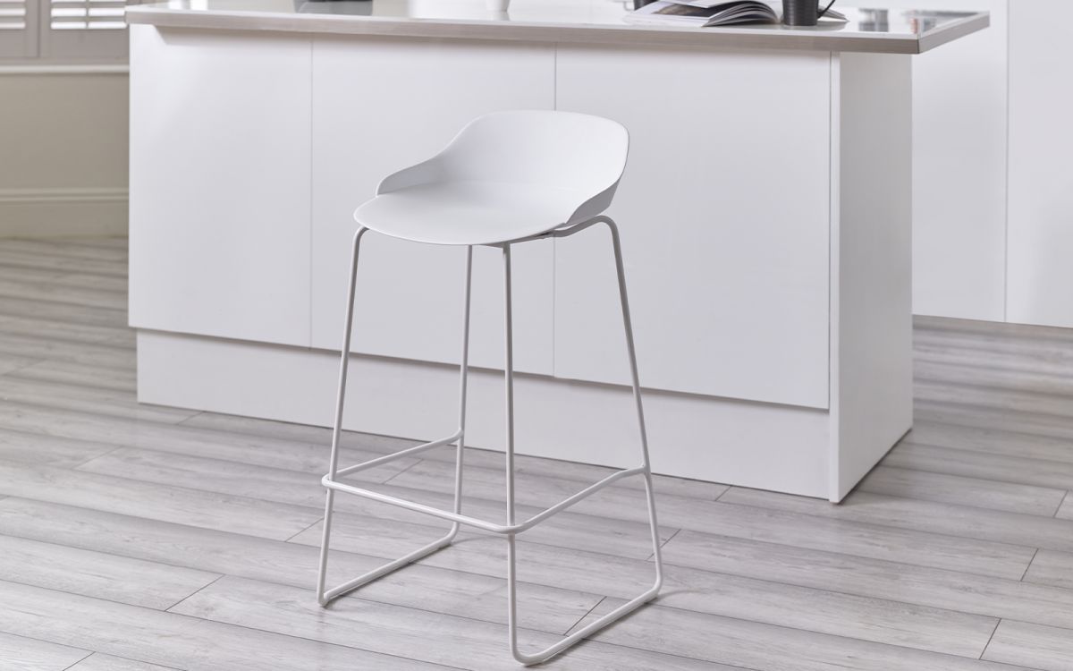 Rocco Stool | Contemporary Chic in White