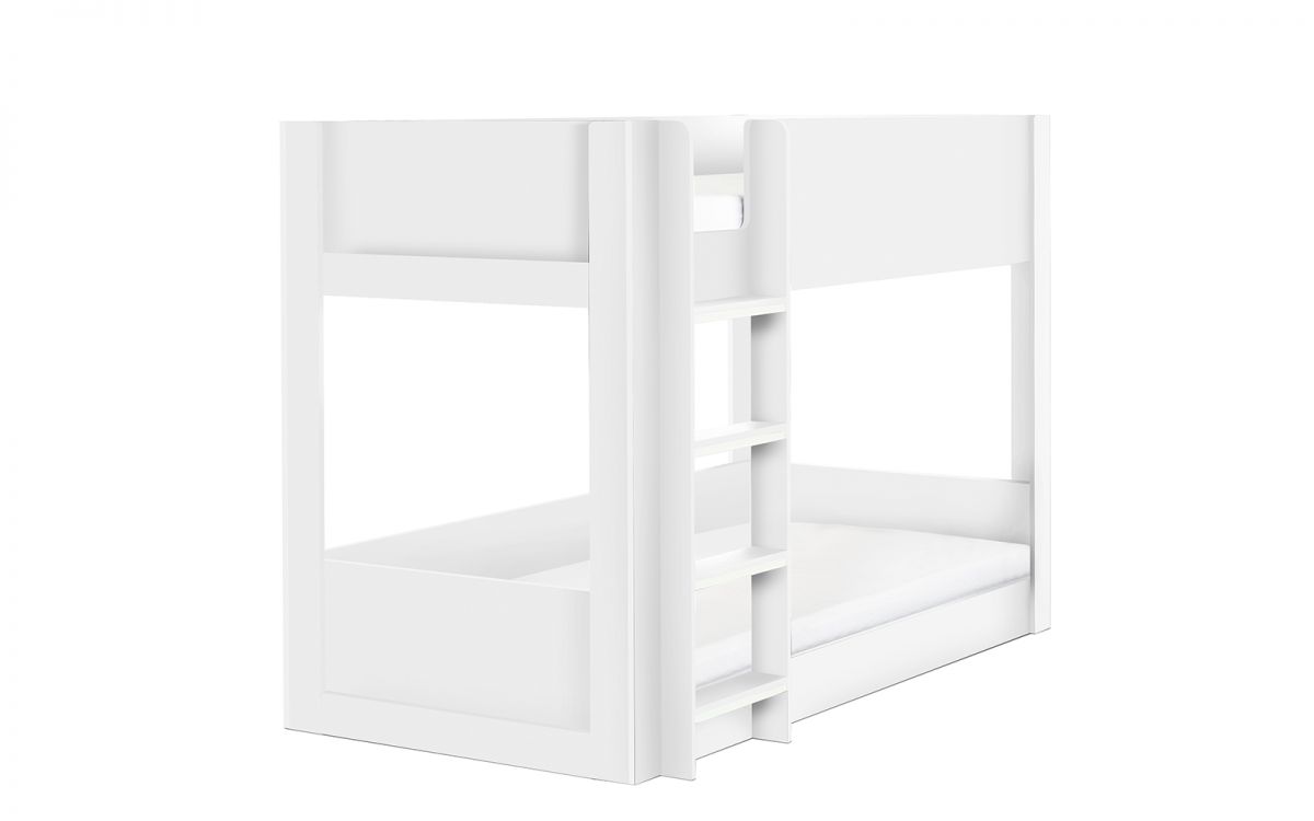 Solomon Bunk Bed - All White | Stylish Glow-in-the-Dark Bunk Bed for Kids