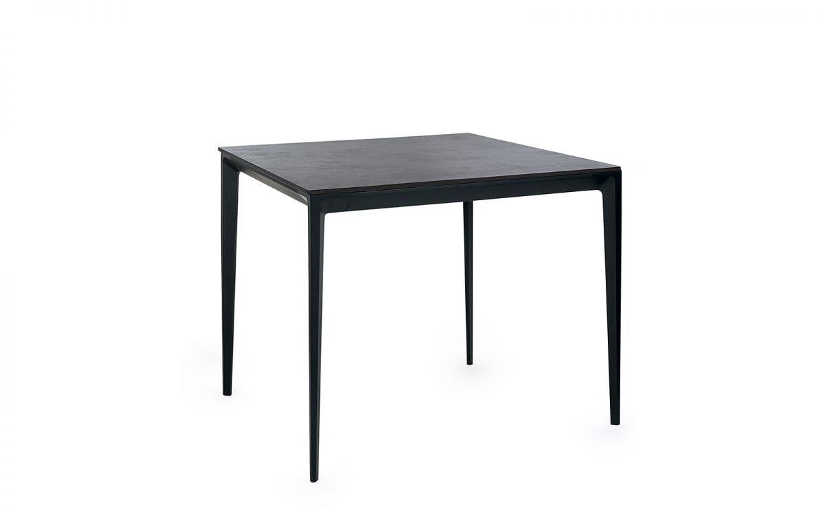 Miami Square Stone Top Dining Table – Slate Grey Sintered Stone & Metal Frame