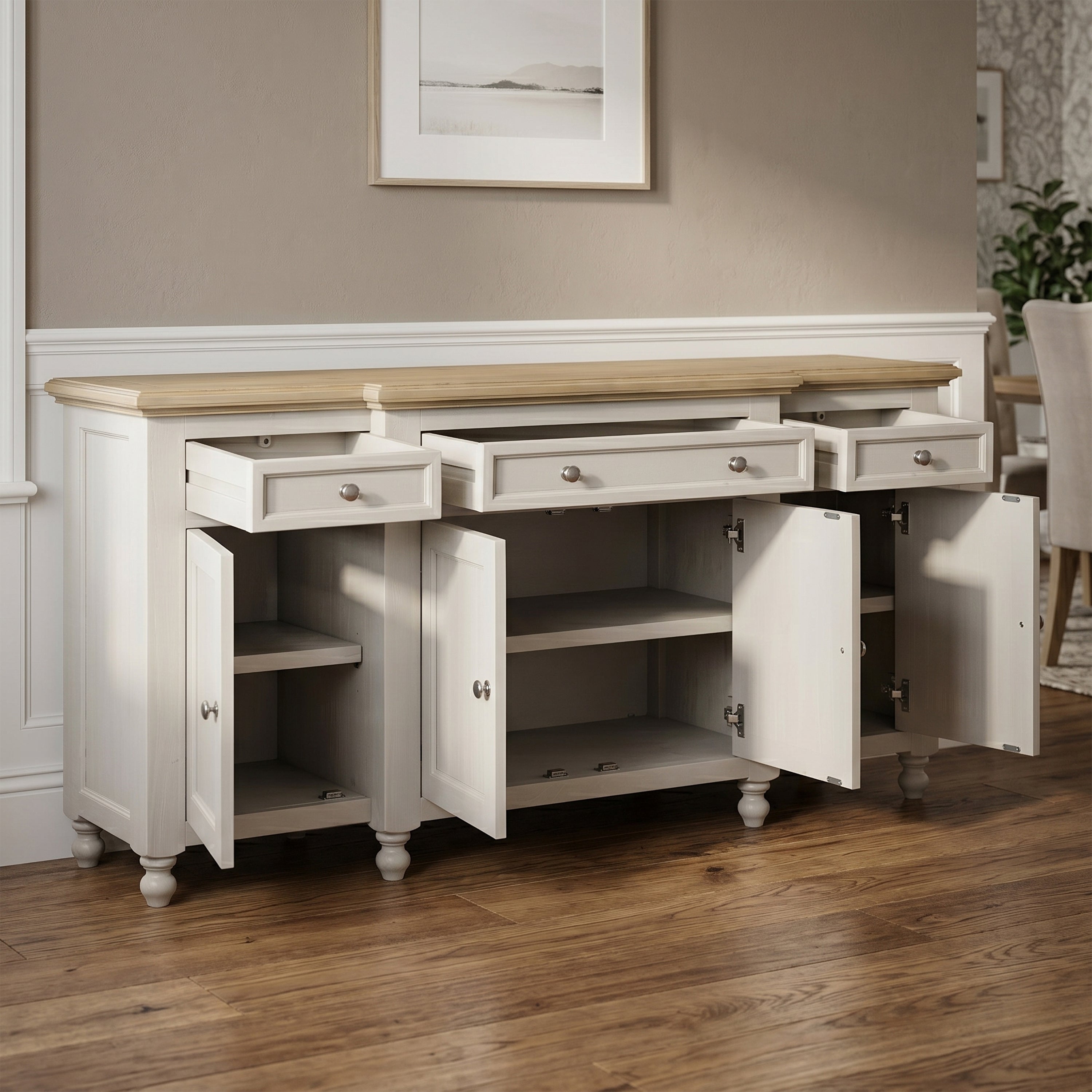 Chateau Painted 4 Door 3 Drawer Sideboard
