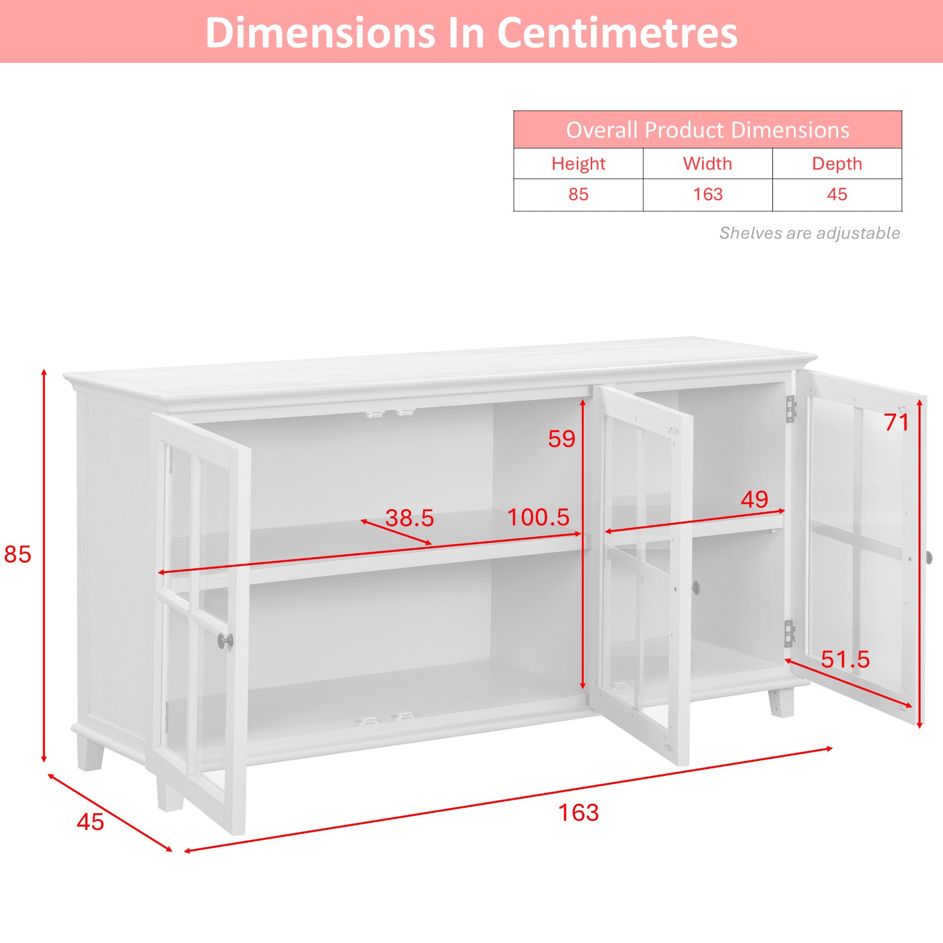 Provence 3 Door Sideboard