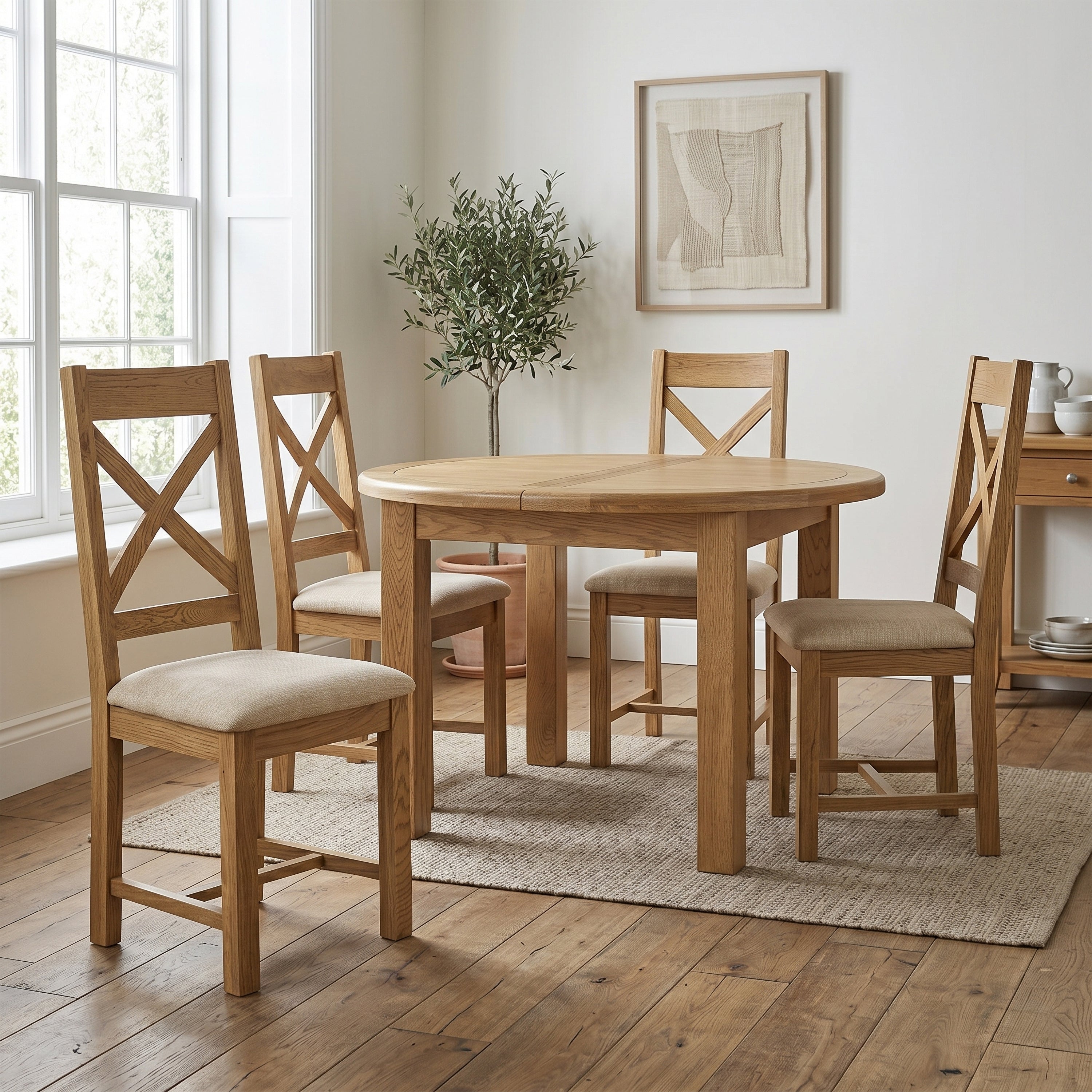 Dorchester Oak 120cm Dining Set