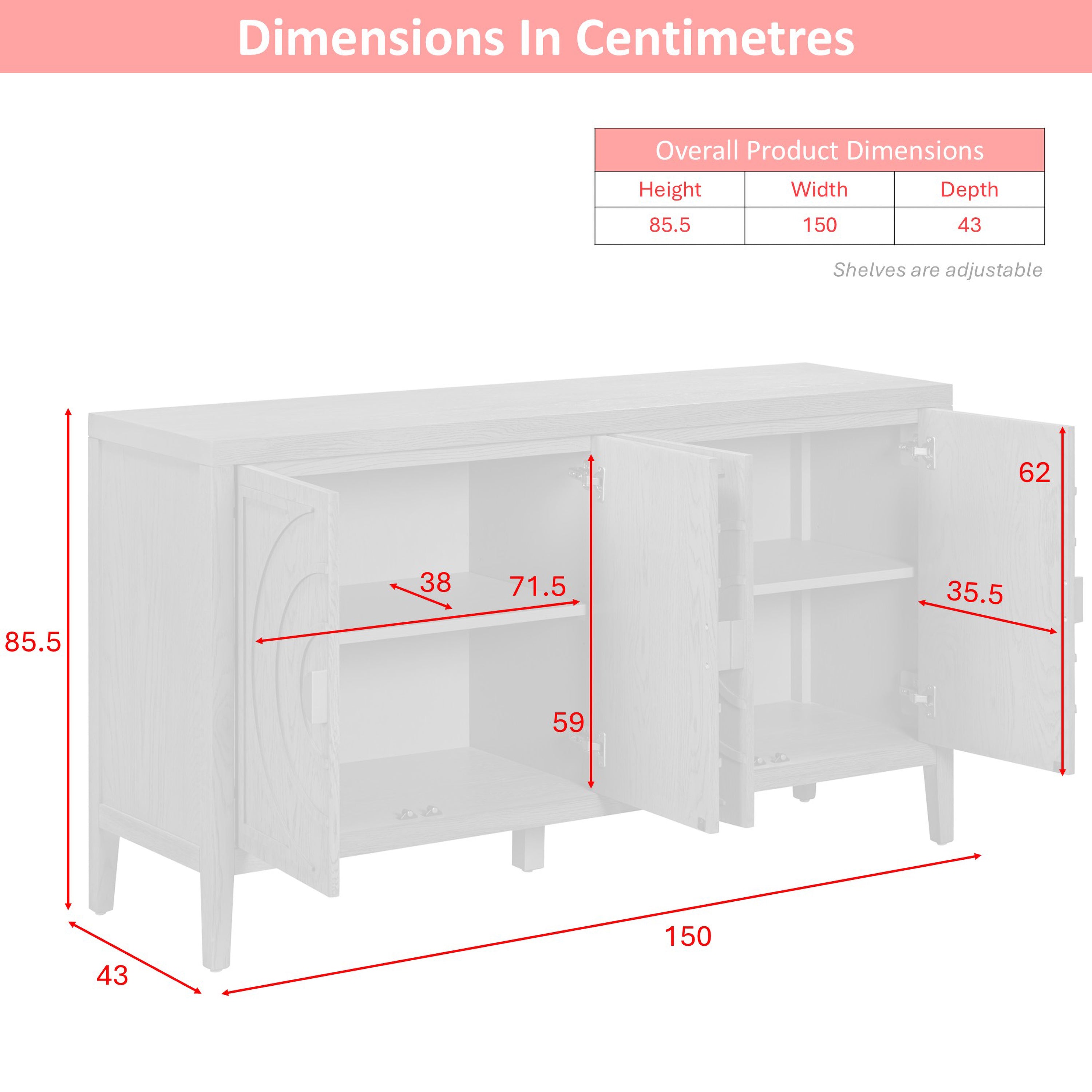 Oslo Sideboard 4 Door