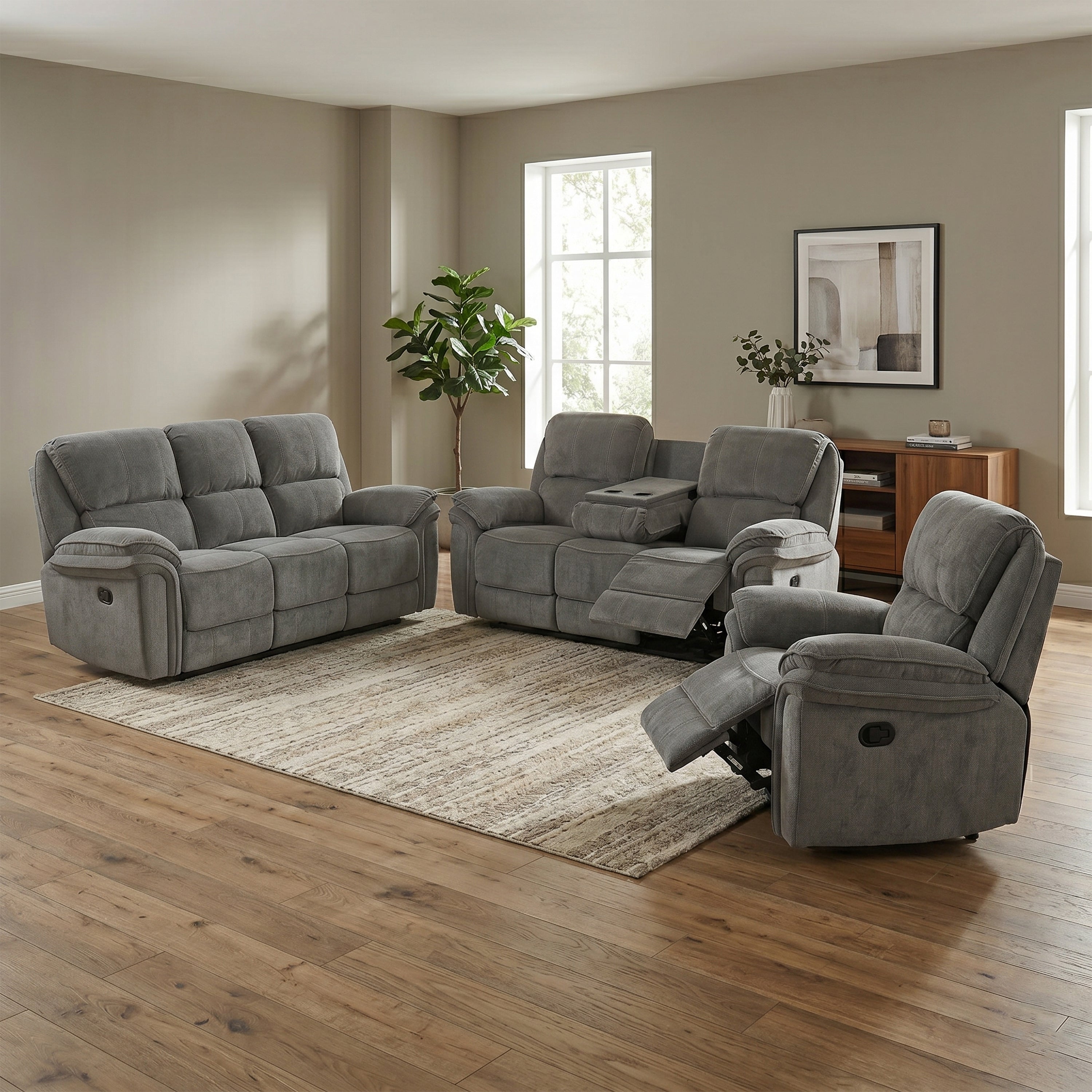 Westbury 2 Seater Manual Recliner Stone