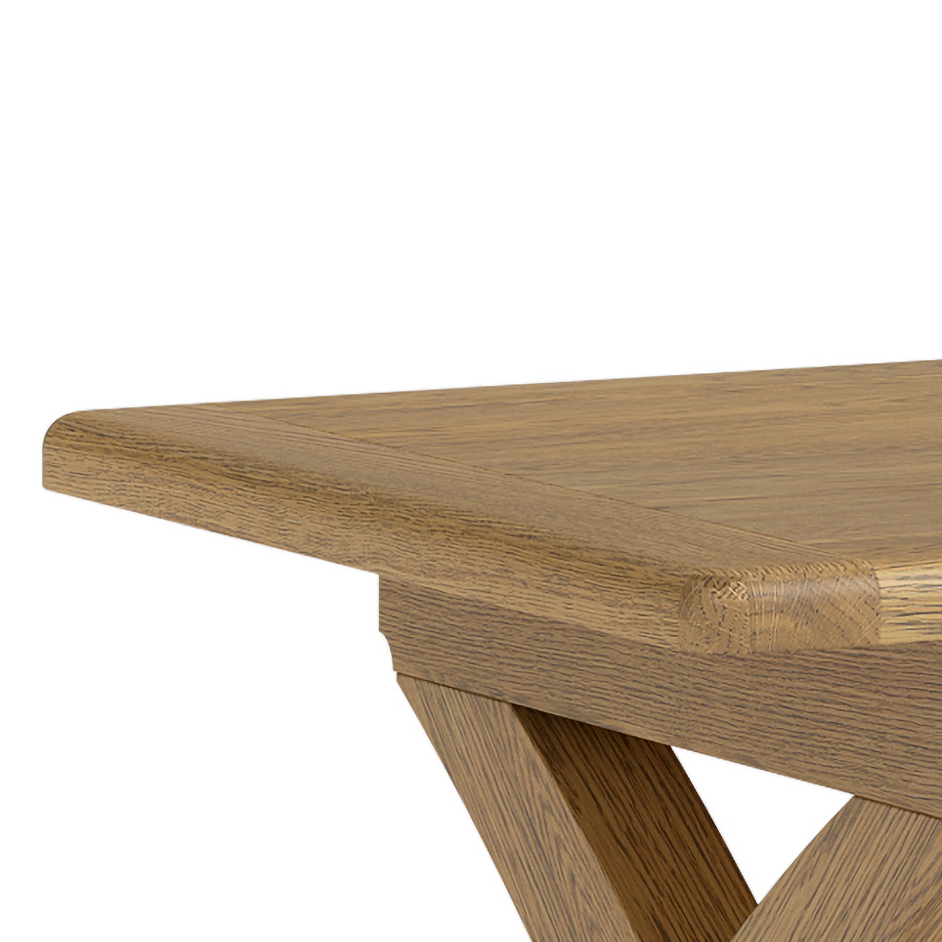 Dorchester Oak Cross Leg Dining Table 220cm Fixed