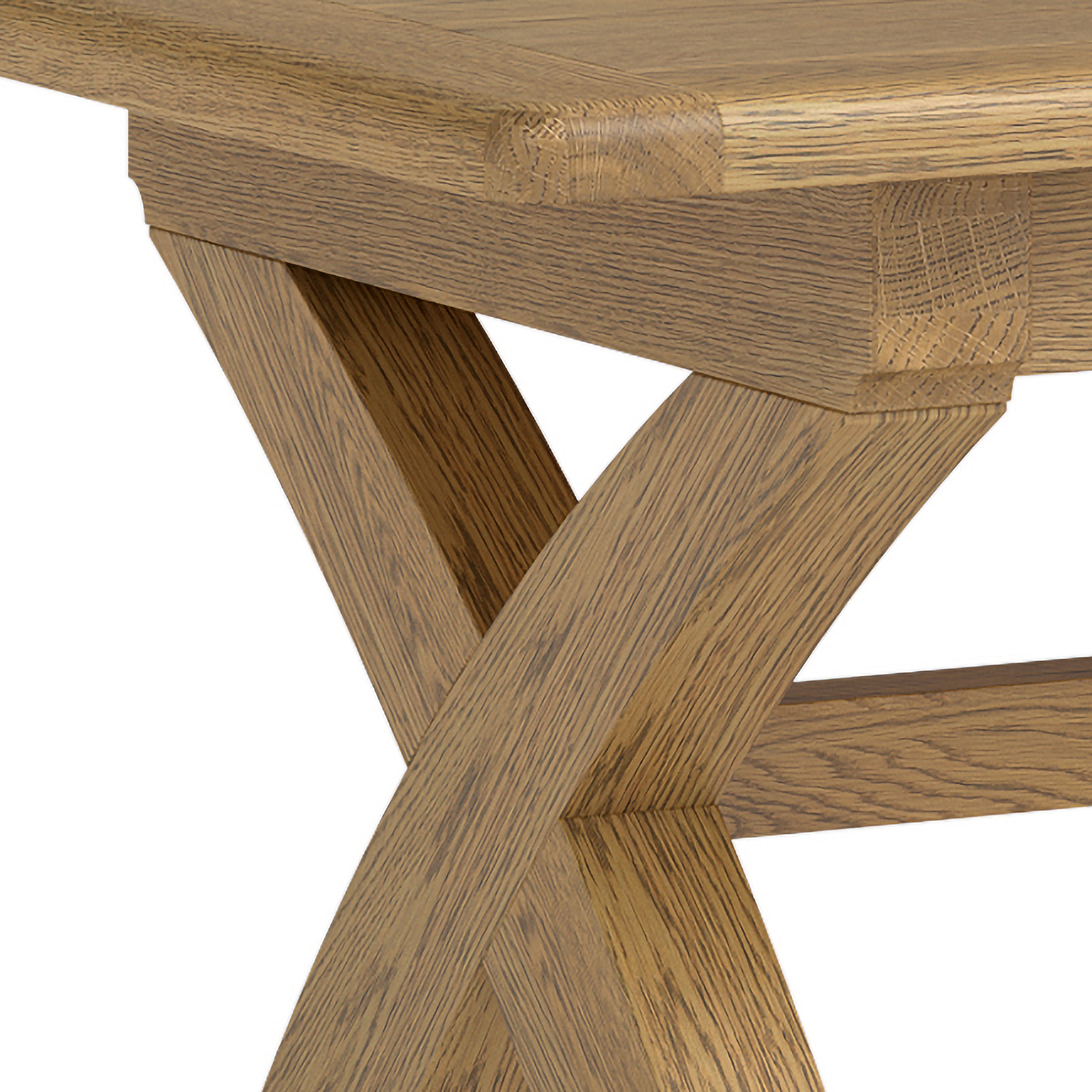 Dorchester Oak Cross Leg Dining Table 220cm Fixed