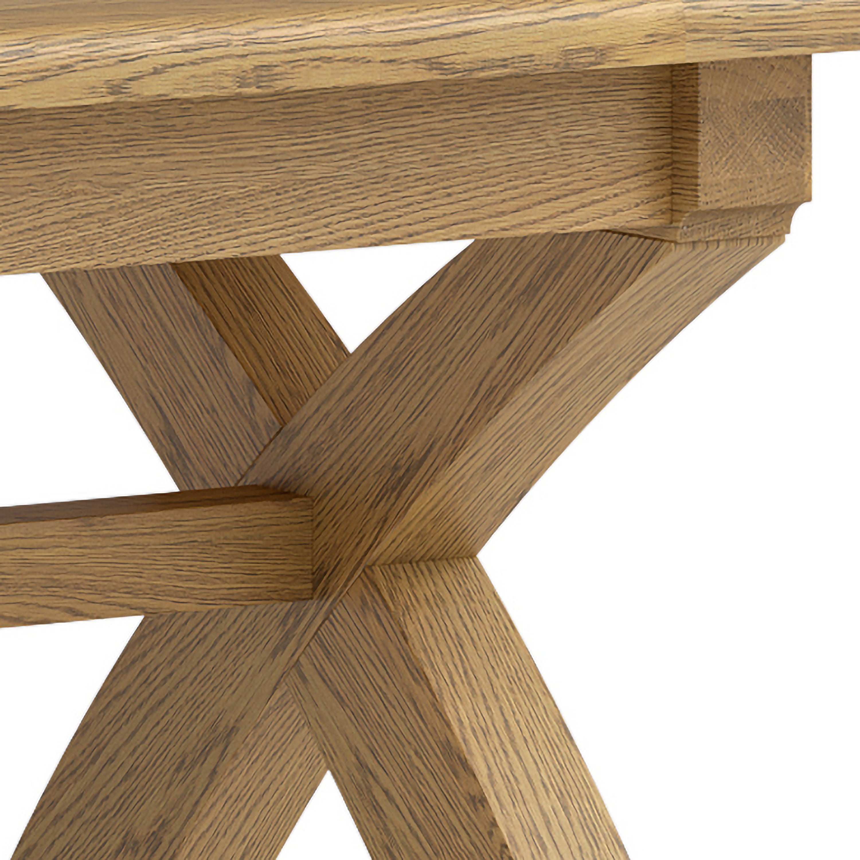 Dorchester Oak Cross Leg Dining Table 220cm Fixed