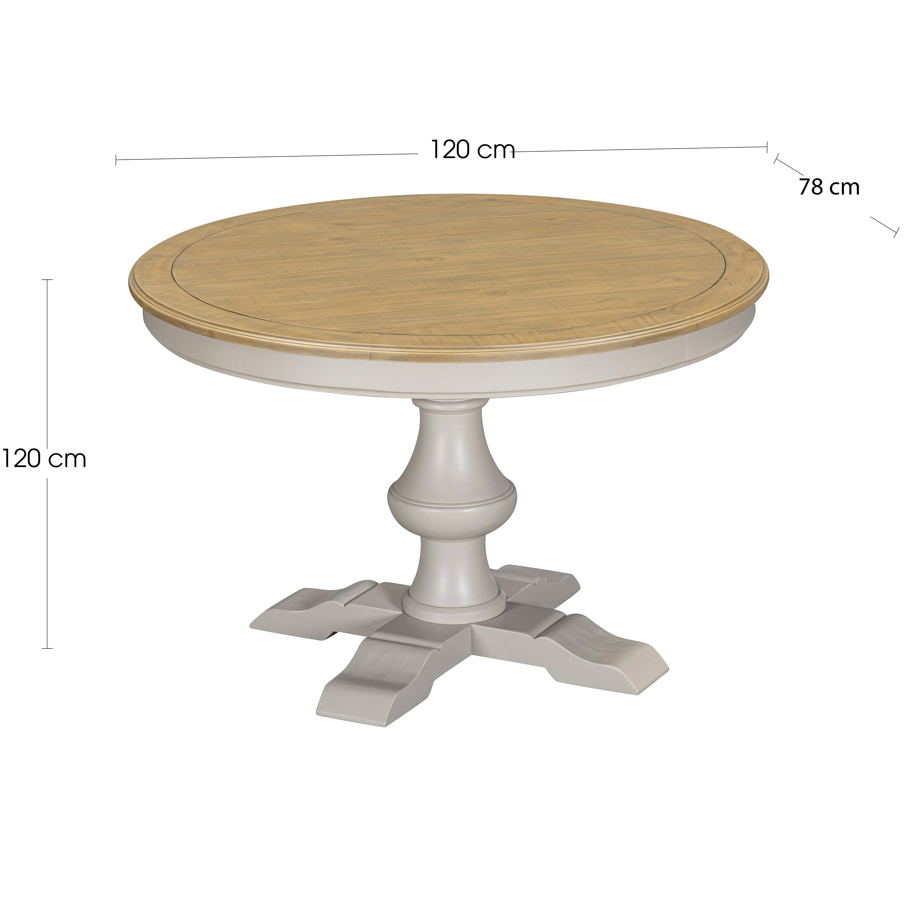 Chateau Painted Round 120cm fixed Dining Table