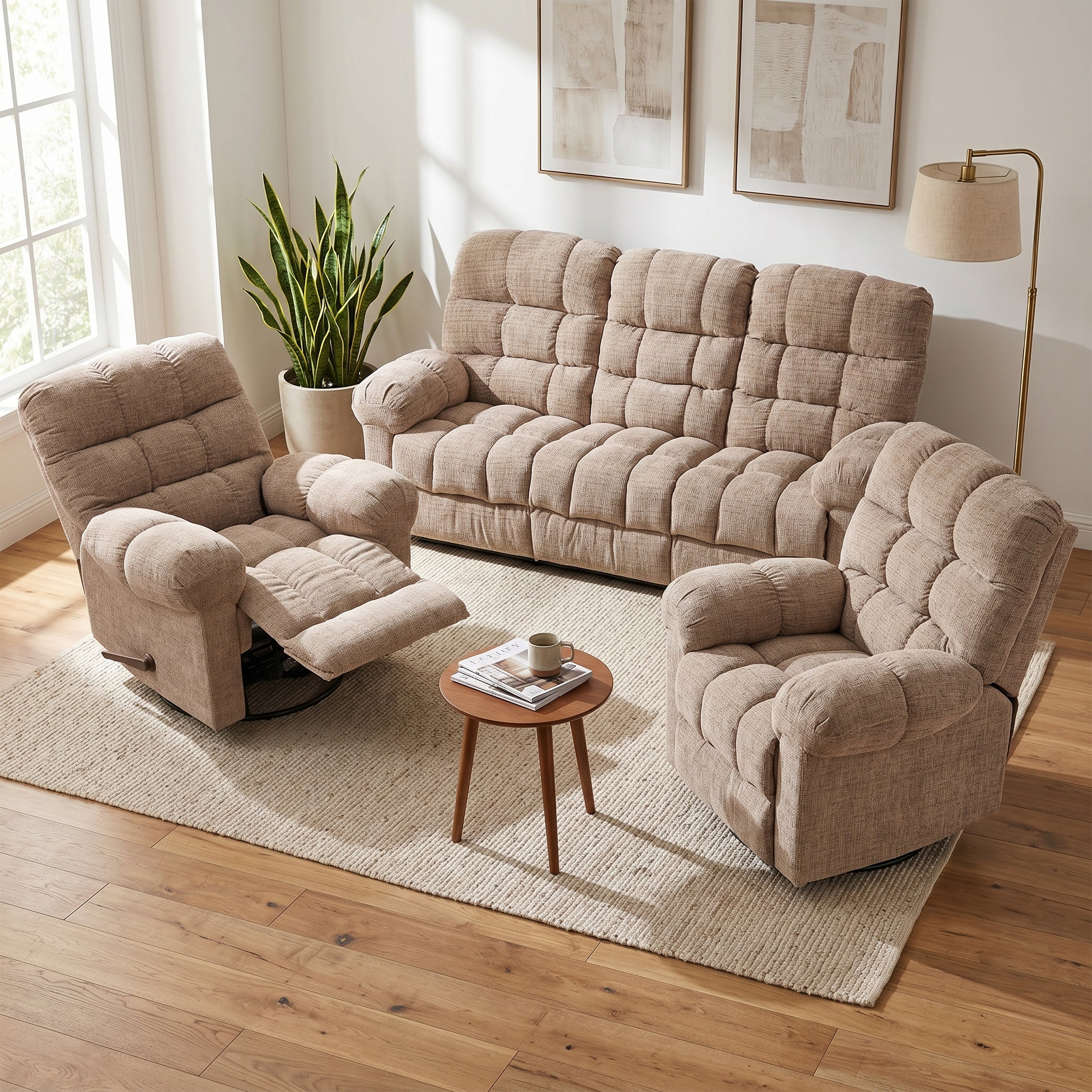 Cloud Recliner 3+1+1 Suite Beige