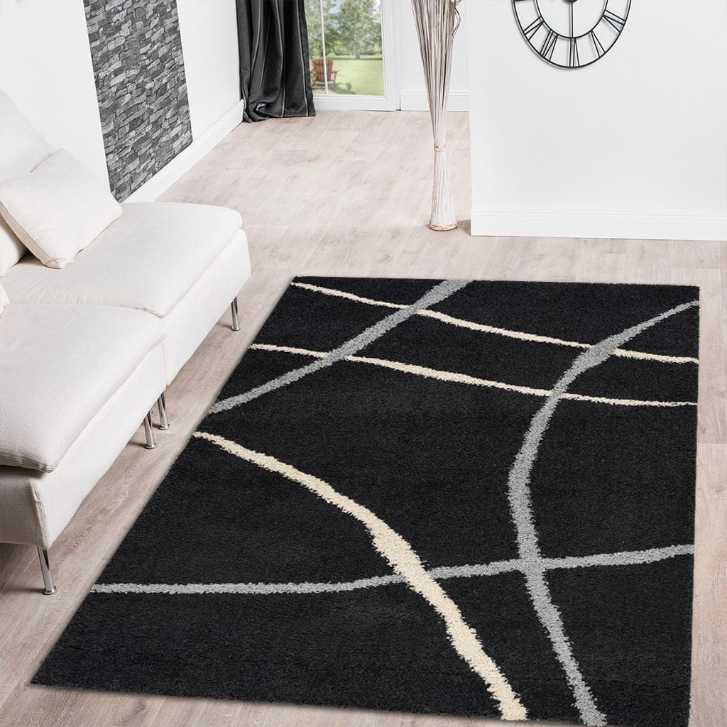 Cruz Black Rug 80x150cm - Fast Delivery in 3-5 Days