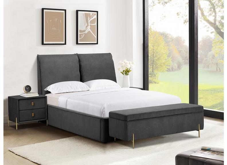 Waterford Grey Fabric Blanket Box – Upholstered Fabric Bedroom Storage With Lid