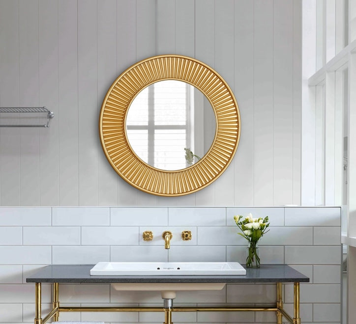 GD005 Circular Mirror – Gold Framed 60x60cm