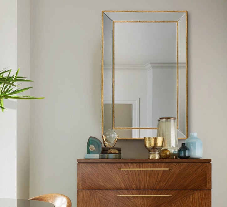 GD009 Mirror – 120x80cm with Gold Beaded Frame