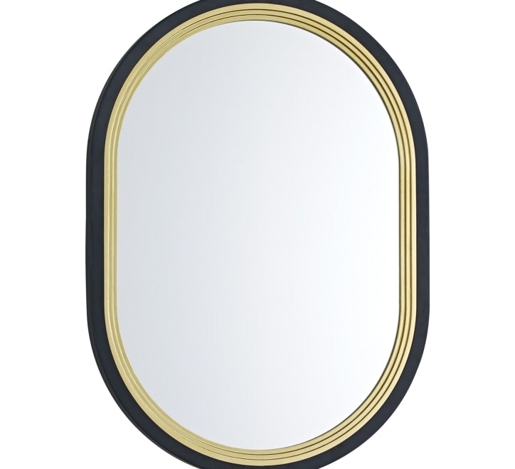 GD013 Mirror – Oval Design 70x60cm with Black and Gold Frame