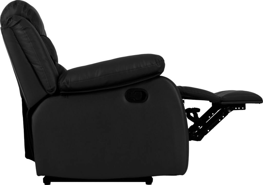 Roma 2 Seater Recliner Sofa Black Faux Leather - image 4