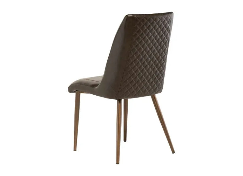 AMBER PU DINING CHAIRS W/Brass Leg