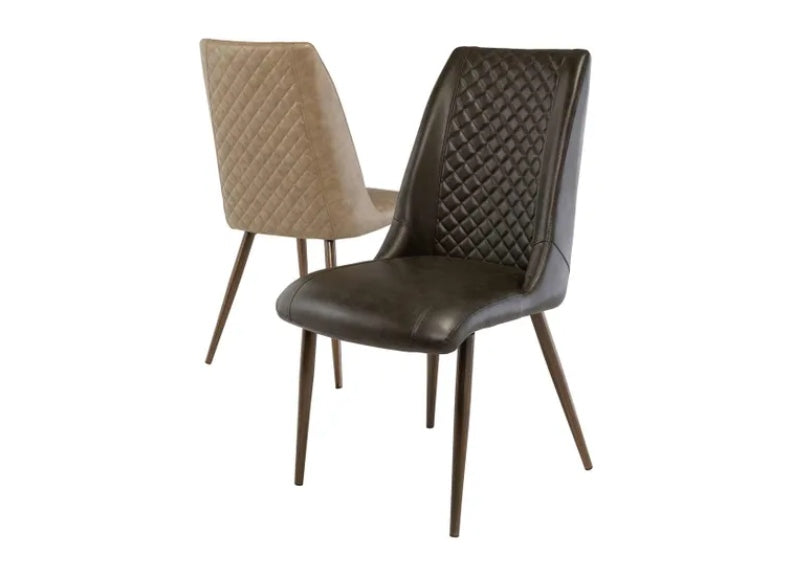 AMBER PU DINING CHAIRS W/Brass Leg