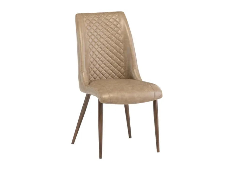 AMBER PU DINING CHAIRS W/Brass Leg
