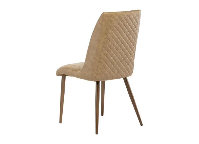 AMBER PU DINING CHAIRS W/Brass Leg